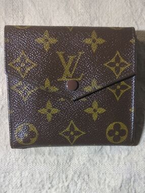 Louis Vuitton Brown and Gold Monogram Compact Wallet NOW ONLY $220